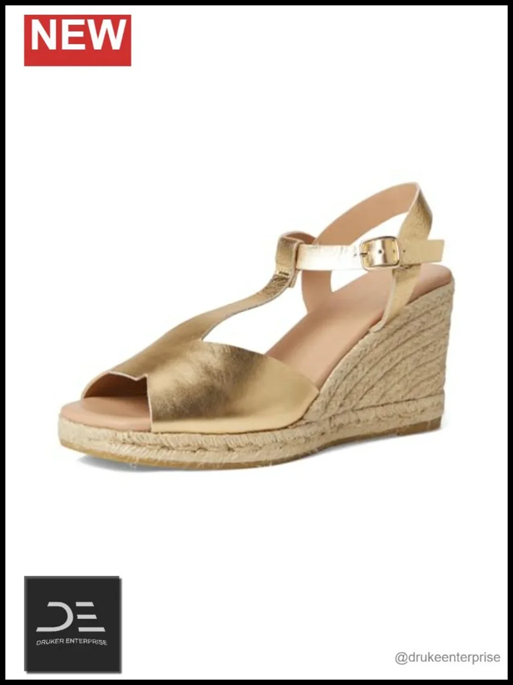 Leather Espadrille Wedge Sandal Slingback Jute Heel